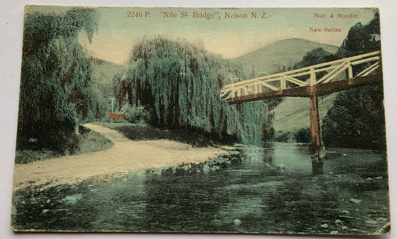Early 1900s postcard Nile St Bridge Nelson